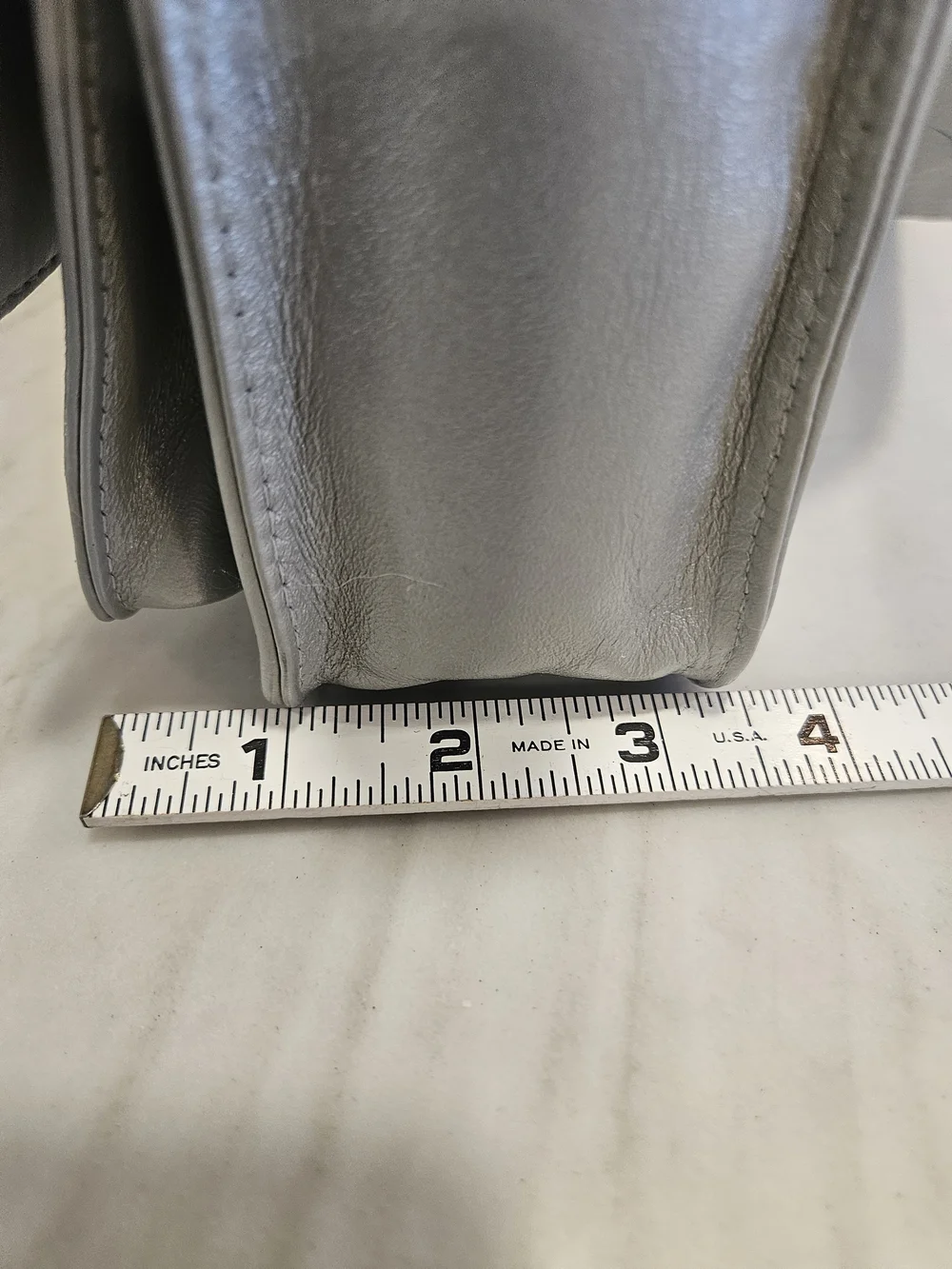 Tignanello Gray Leather Flap Crossbody Bag Shoulder Purse